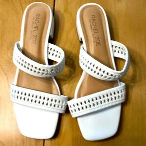 Rachel Zoe white slip on sandals.  Size 9